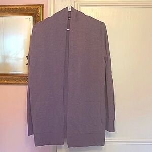 NWOT LAND'S END purple frost knit open cardigan